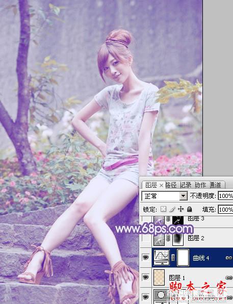 Photoshop为外景美女增加上柔美的冷色调32