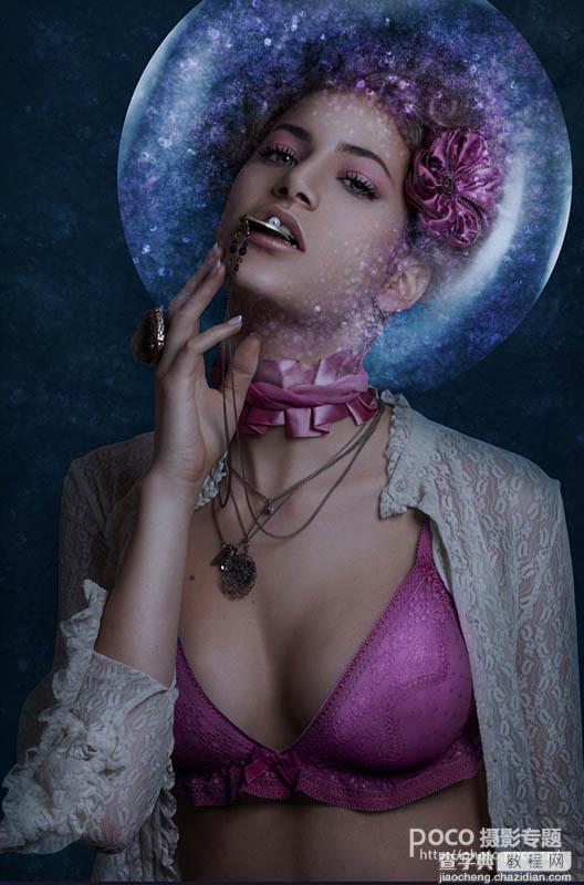 Photoshop打造非常漂亮的蓝色星空美女13