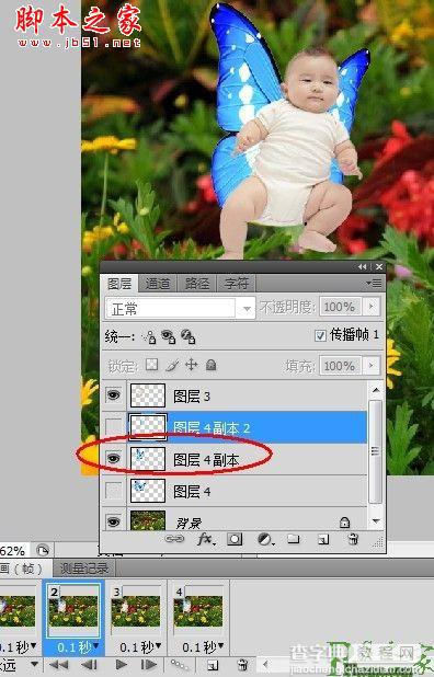 photoshop为宝宝写真照增加动态蝴蝶翅膀特效8