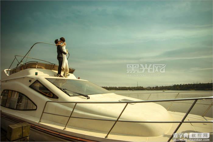 Photoshop为游艇海景婚片增加层次感及唯美度3