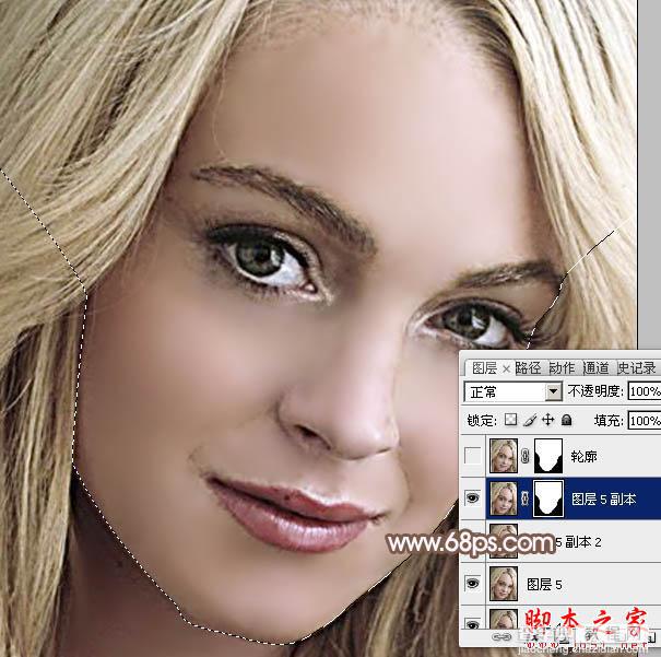 photoshop利用高斯模糊滤镜将满脸雀斑人物光滑磨皮教程26