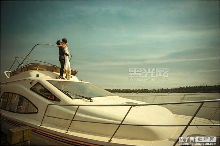 Photoshop为游艇海景婚片增加层次感及唯美度6