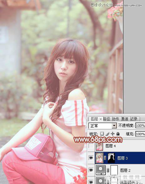 Photoshop调出可爱女孩梦幻朦胧粉色效果33