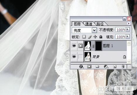 photoshop利用灰色通道完美抠出穿婚纱的模特换背景14