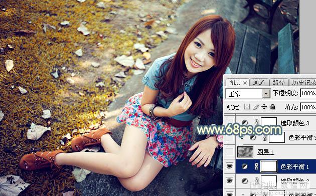 Photoshop为外景美女图片打造甜美的秋季阳光色21