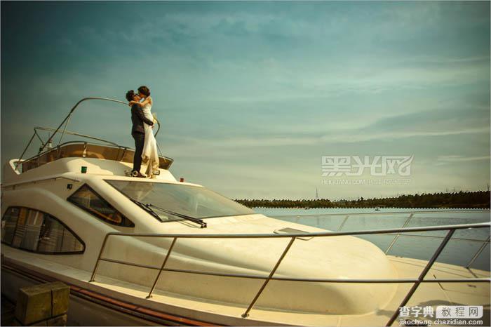 Photoshop为游艇海景婚片增加层次感及唯美度13
