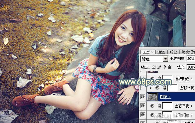 Photoshop为外景美女图片打造甜美的秋季阳光色22