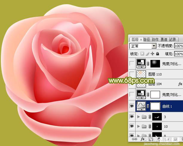 Photoshop设计制作一朵的粉嫩的玫瑰花40