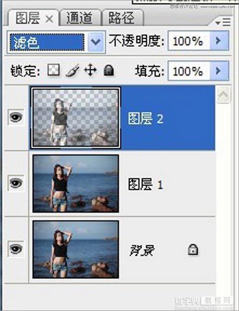 Photoshop将海边美女照片调出与大海一体的柔美通透肤色3