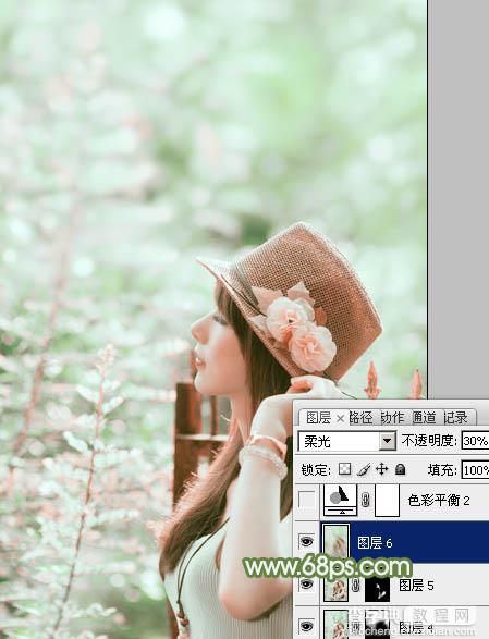 photoshop使用通道替换给外景美女增加小清新的淡绿色33