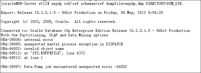 Oracle数据泵(Data Dump)使用过程当中经常会遇到一些奇奇怪怪的错误案例2