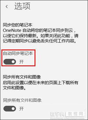 Win10系统OneNote如何开启自动同步?4