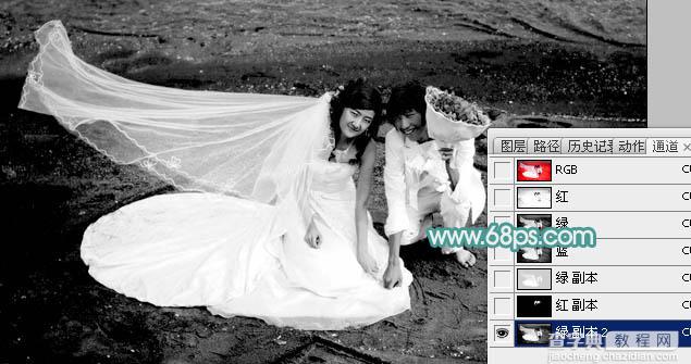 photoshop利用通道及抽出滤镜抠出飘逸的半透明婚纱7