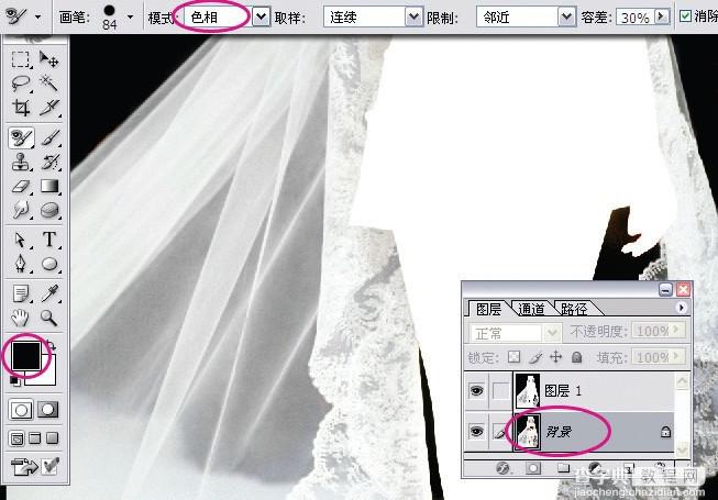 photoshop利用灰色通道完美抠出穿婚纱的模特换背景13