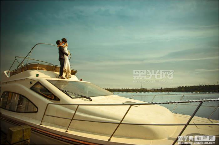 Photoshop为游艇海景婚片增加层次感及唯美度10