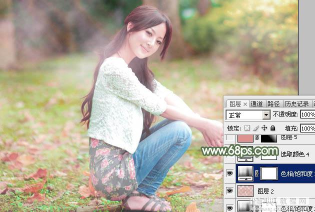 Photoshop将美女图片打造唯美的初夏粉调阳光色24
