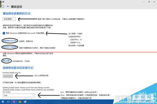 Windows 10 预览版正确设置更新升级信息的教程3