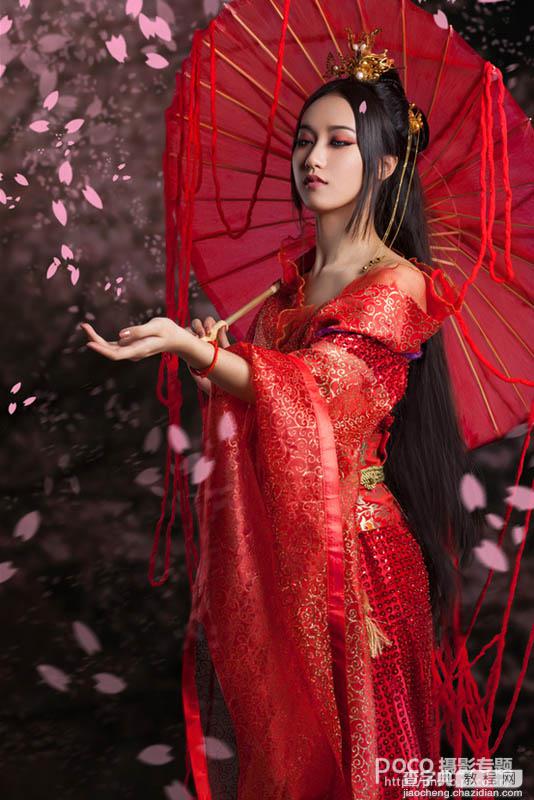 Photoshop将美女图片打造唯美的梦幻古典紫红色特效5