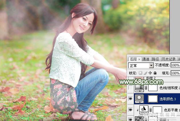 Photoshop将美女图片打造唯美的初夏粉调阳光色19
