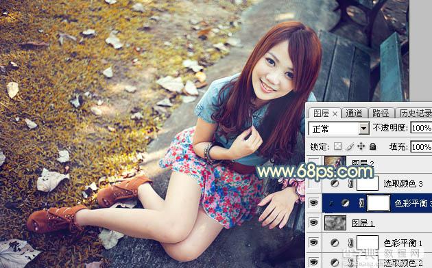 Photoshop为外景美女图片打造甜美的秋季阳光色25