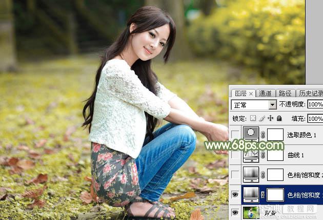 Photoshop为外景美女图片打造古典中性暖色5