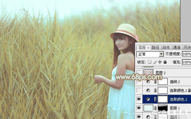 Photoshop为外景人物图片打造小清新的韩系淡褐色23