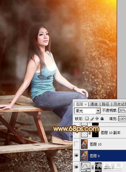 Photoshop为外景美女加上唯美的中性红褐色34