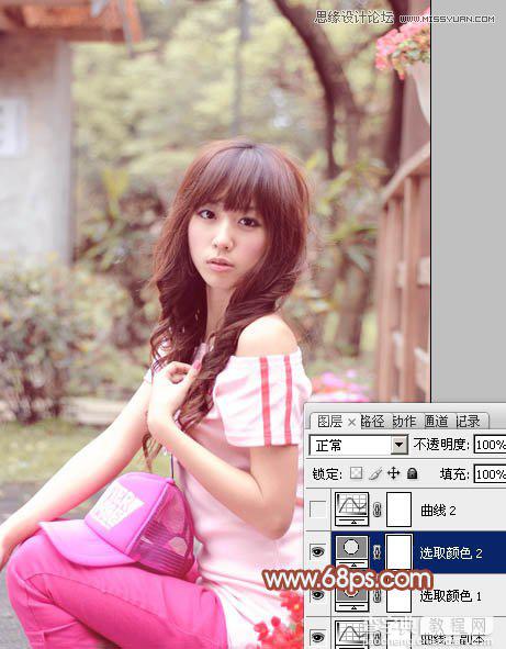 Photoshop调出可爱女孩梦幻朦胧粉色效果16