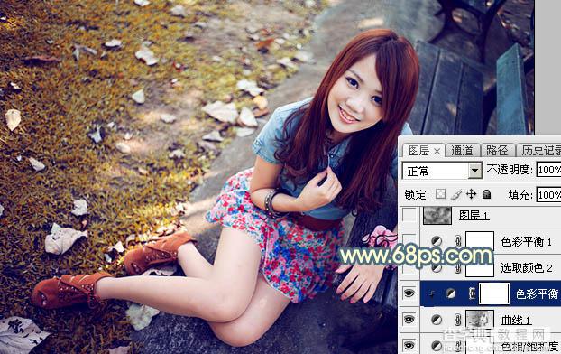 Photoshop为外景美女图片打造甜美的秋季阳光色13