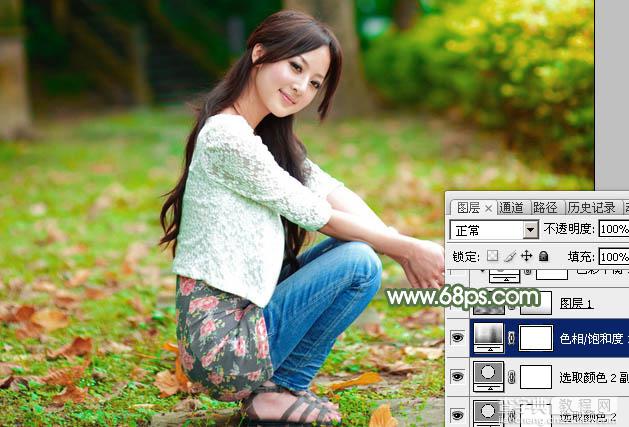 Photoshop将美女图片打造唯美的初夏粉调阳光色11