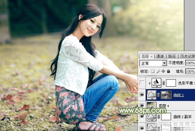 Photoshop为外景美女图片打造古典中性暖色31