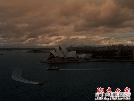 Photoshop将悉尼歌剧院图片调制出霞光效果6