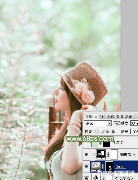 photoshop使用通道替换给外景美女增加小清新的淡绿色37