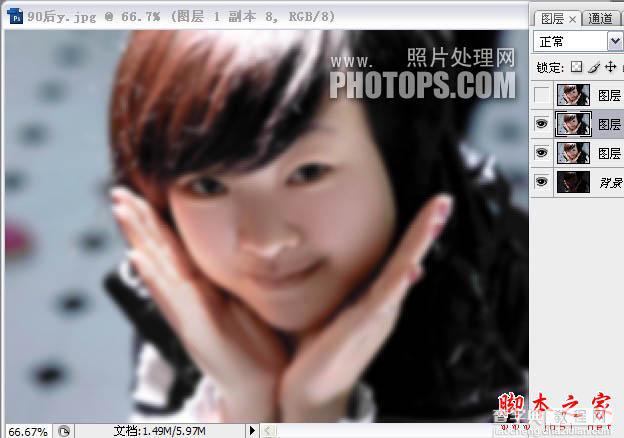 photoshop使用高低频为严重偏暗的人物图片修复美磨皮13