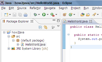 J2SE基础之在Eclipse中运行hello world1