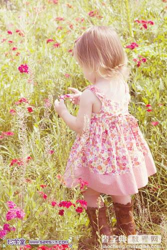 PS填充图层调出花丛中儿童照片的梦幻色彩14