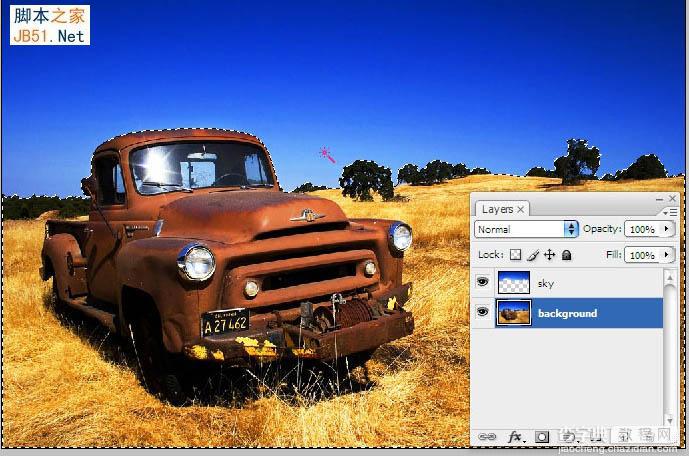 PS利用木刻滤镜把风景汽车图片转为矢量油画插画效果6