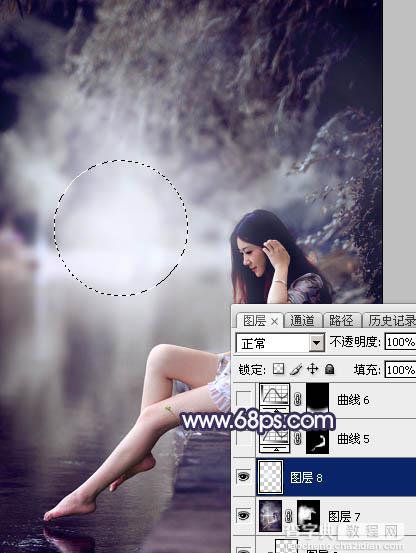 Photoshop制出唯美的冬季飘雪水景人物图片40