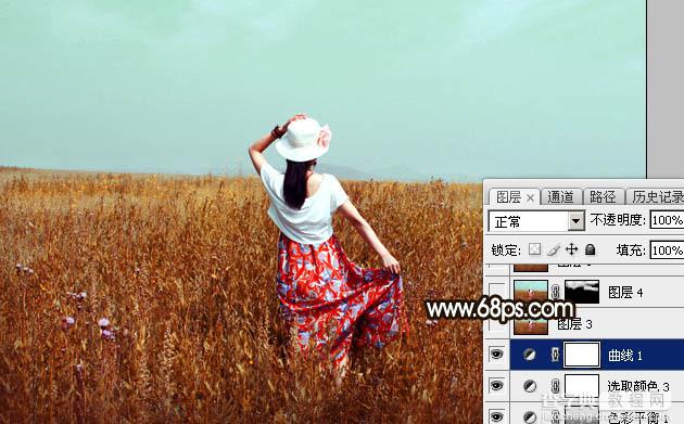 Photoshop为草原上的人物加上唯美的逆光效果24