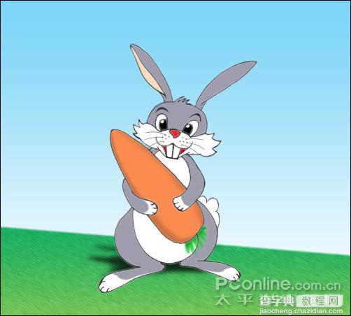photoshop 鼠绘可爱的卡通小灰兔教程1