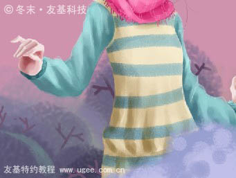 photoshop鼠绘可爱的围红围巾的小女孩29