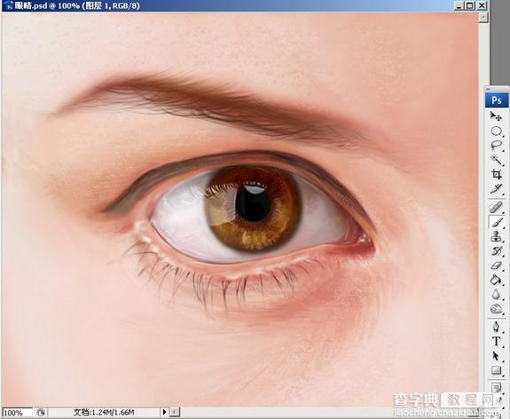 Photoshop结合数位板绘制逼真的眼睛教程9
