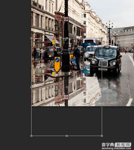 Photoshop将街道图片调出雨水湿润的路面50