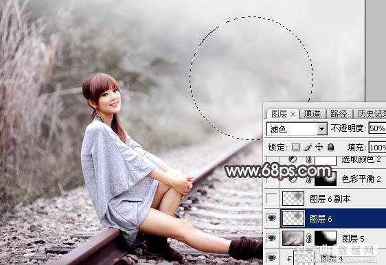 用Photoshop制作淡美的蓝褐色外景人物图片42