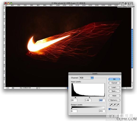 Photoshop 绘制火焰Nike标志教程9