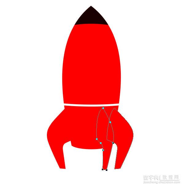 PS制作精致的红色卡通小火箭13