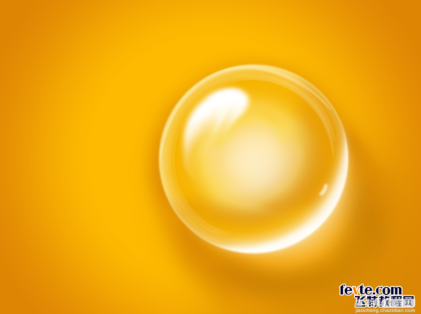 PS绘制很有质感的黄色透明气泡1