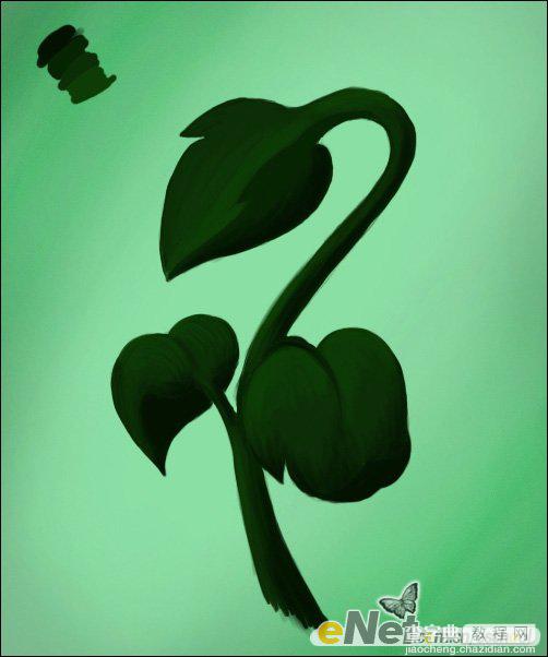 Photoshop手绘制青翠欲滴的绿色植物6