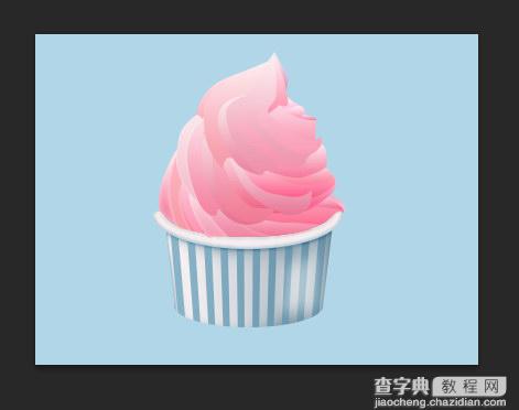 Photoshop制作一个美味的粉色冰淇淋图标教程43