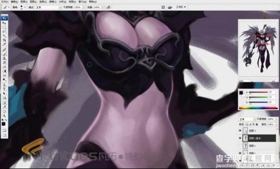 photoshop鼠绘出立体感很强超酷的游戏中紫色魔法女巫效果17